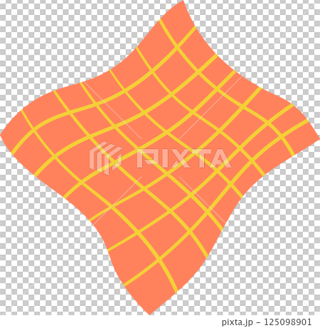 Geometric Surface: Curvy, abstract form featuring a peach base color with wavy gold lines, minimal design. 125098901