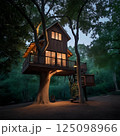 森の中の赤い小屋 125098966