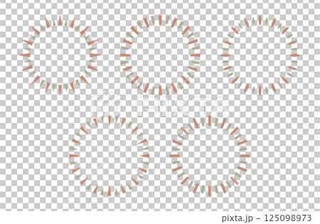 手描きのマンガ風フキダシ（カラー）：正円・フラッシュ・赤×グレー 125098973