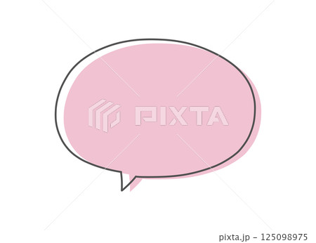 ピンク色の吹き出しのイラスト素材 ピンク色の吹き出しのイラスト素材 125098975