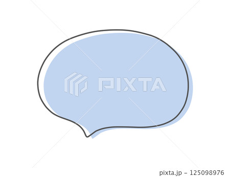 青色の吹き出しのイラスト素材 青色の吹き出しのイラスト素材 125098976