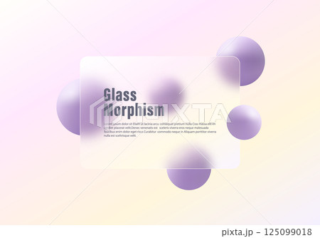 Glass morphism Background with Violet Spheres and Light Gradient 125099018