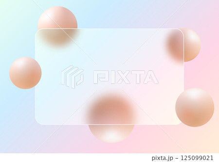 Glass morphism Abstract Background with Soft Pastel Spheres 125099021