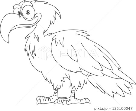 Whimsical bird illustration with exaggerated features, featuring bold outlines and cartoonish styling. Ideal for children's book or animation. Whimsical bird illustration with exaggerated features, featuring bold outlines and cartoonish styling. Ideal for children's book or animation. 125100047