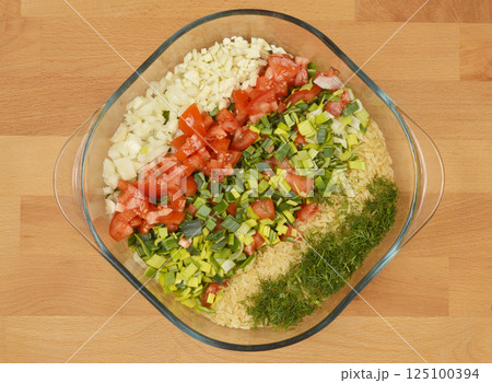 Vegan risotto preparation Vegan risotto preparation 125100394