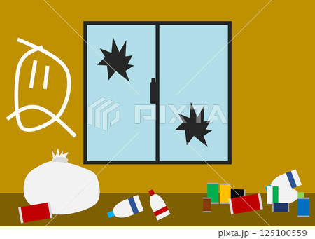 割れ窓理論・Broken Windows Theoryのグラフィック素材イラスト 125100559