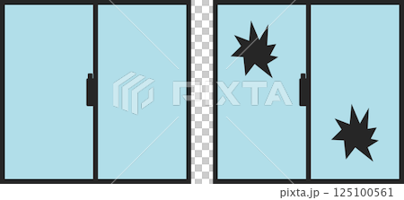 割れ窓理論・Broken Windows Theoryのグラフィック素材イラスト 125100561