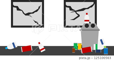 割れ窓理論・Broken Windows Theoryのグラフィック素材イラスト 125100563