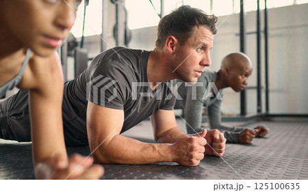 Fitness, training and push up with people in gym and class for workout, health and sports. Wellness, endurance and strong with athlete and floor exercise for coaching, body builder and power together Fitness, training and push up with people in gym and class for workout, health and sports. Wellness, endurance and strong with athlete and floor exercise for coaching, body builder and power together 125100635