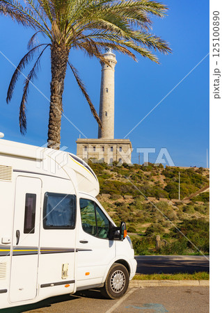 Camper at Cape Palos lighthouse, Spain Camper at Cape Palos lighthouse, Spain 125100890
