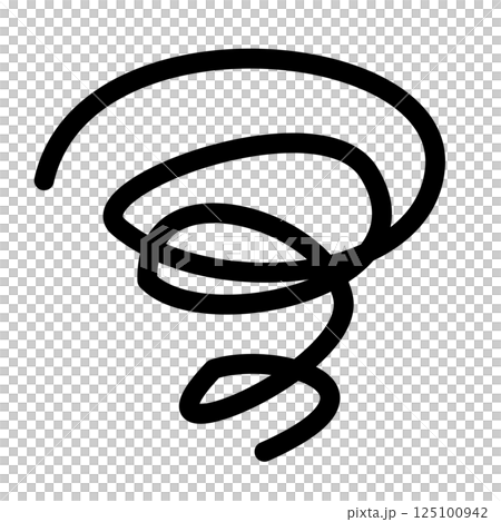 手書きの混乱マーク　もやもや　悩む　漫符　絵文字　1個 125100942