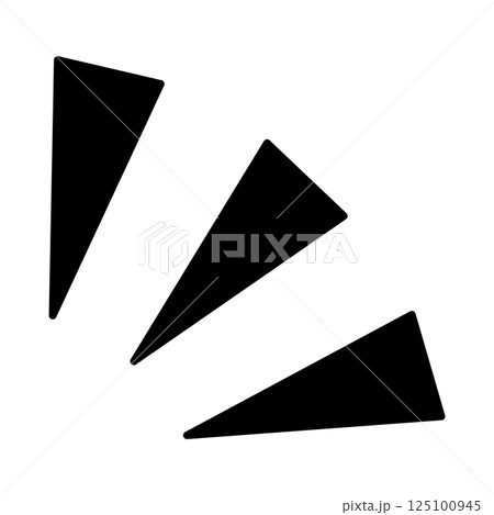 シンプルな気づき線　漫符　3本線　1個　絵文字 125100945