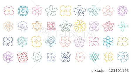 Hand Drawn Doodle Flowers Hand Drawn Doodle Flowers 125101148