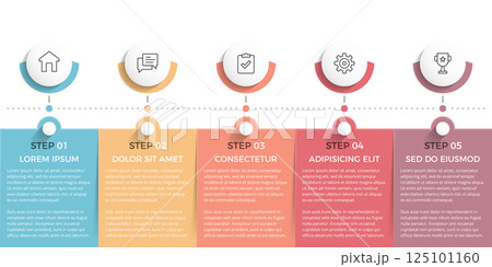 Infographic Template with 5 Elements 125101160