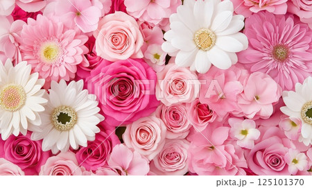 Pink and White Flowers Pink and White Flowers 125101370