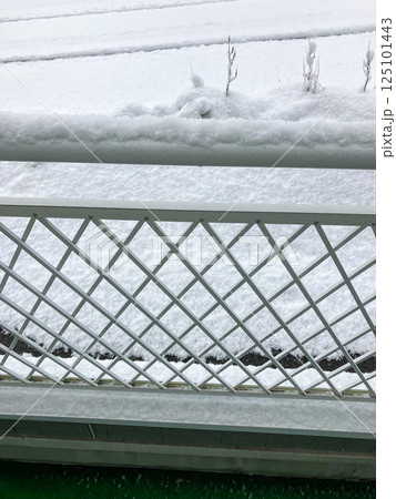 ベランダ越しの雪景色 125101443