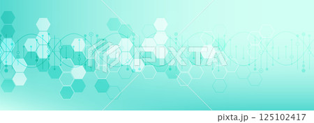 Molecular structure DNA, atom, neurons. Science concept for your design. Connected lines with dots. Medical, technology, chemistry, science background. Vector illustration Molecular structure DNA, atom, neurons. Science concept for your design. Connected lines with dots. Medical, technology, chemistry, science background. Vector illustration 125102417