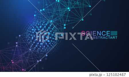 AI technology abstract background. AI generative art creative banner concept in the digital style. High tech poster with place for text. Futuristic design element. AI technology abstract background. AI generative art creative banner concept in the digital style. High tech poster with place for text. Futuristic design element. 125102487
