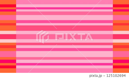 ボーダー模様　カラフル　ピンク 125102694