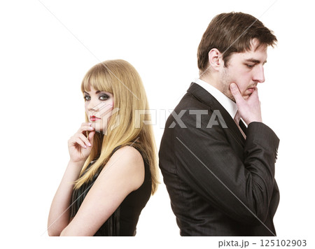 Couple in separation after argue. Couple in separation after argue. 125102903