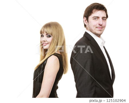 Happy elegant couple lovers. Happy elegant couple lovers. 125102904