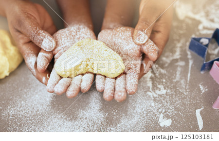 Heart, love with hands and bake with dough, teaching and learning baking skill, parent and child together making cookies. Family, bonding and learn for development with flour, baker and quality time. Heart, love with hands and bake with dough, teaching and learning baking skill, parent and child together making cookies. Family, bonding and learn for development with flour, baker and quality time. 125103181