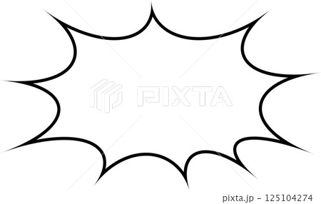 黒い線のとげとげしたふきだし。パンクな吹き出し 黒い線のとげとげしたふきだし。パンクな吹き出し 125104274