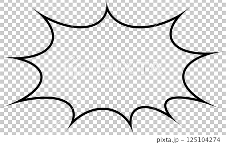 黒い線のとげとげしたふきだし。パンクな吹き出し 黒い線のとげとげしたふきだし。パンクな吹き出し 125104274