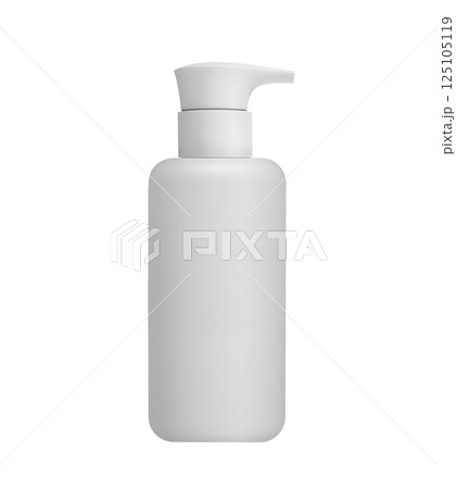 Mockup of plastic white pump bottle isolated on white 125105119