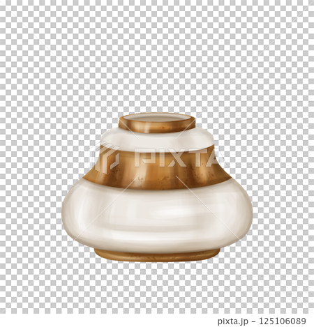The inkwell is made of white ceramic with gold metal ornaments. A royal decoration for a classic study and library in vintage style, old design. Handmade object illustration on white background The inkwell is made of white ceramic with gold metal ornaments. A royal decoration for a classic study and library in vintage style, old design. Handmade object illustration on white background 125106089