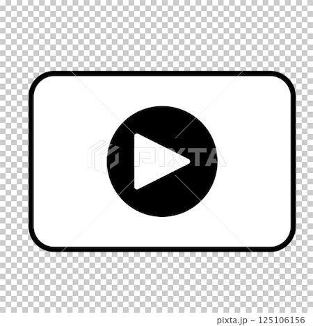 Video icon simple illustration black and white Video icon simple illustration black and white 125106156