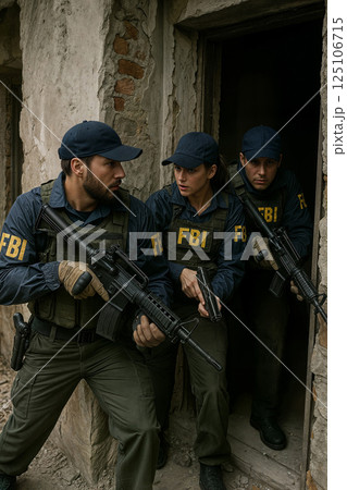 FBI team entering building 125106715