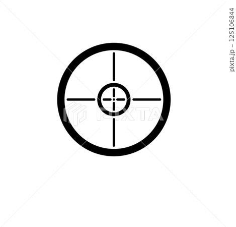 Sniper Cross Target, Aim Hunting Crosshair Solid Flat Vector Icon Isolated on White Background 125106844