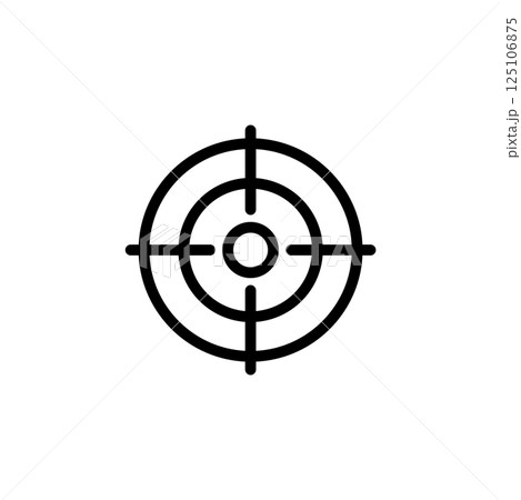 Target, Crosshair, Geo Positioning GPS Solid Flat Vector Icon Isolated on White Background 125106875