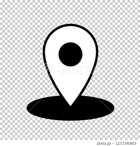 Pin position simple illustration black and white 125106903