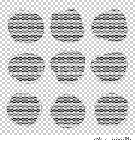 フレームや吹き出しや背景に使えるドットの流体シェイプセット 125107846