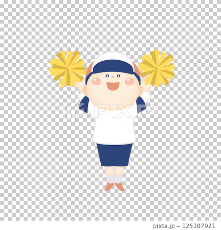 圖：一個穿著運動服、全身歡呼的女孩 125107921