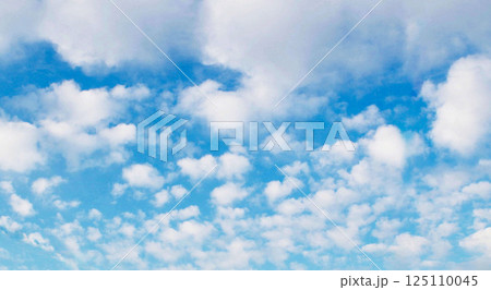 ふんわり浮かぶ白い雲 雲 青空 晴れ 屋外 ふんわり浮かぶ白い雲 雲 青空 晴れ 屋外 125110045