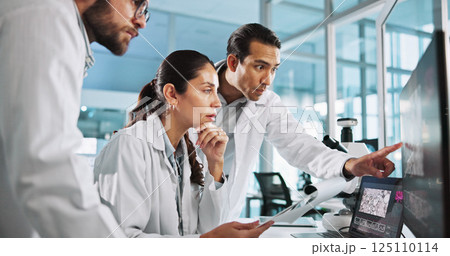 Teamwork, people or scientists on computer for vaccine breakthrough, clinical trial or DNA discovery. Chemistry, medical test or science research in lab with results notes, bacteria or medicine cure Teamwork, people or scientists on computer for vaccine breakthrough, clinical trial or DNA discovery. Chemistry, medical test or science research in lab with results notes, bacteria or medicine cure 125110114