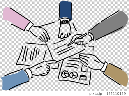 會議中拿著文件的人的手 125110139