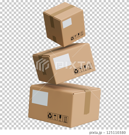 Cardboard Delivery Boxes Stack 125110380