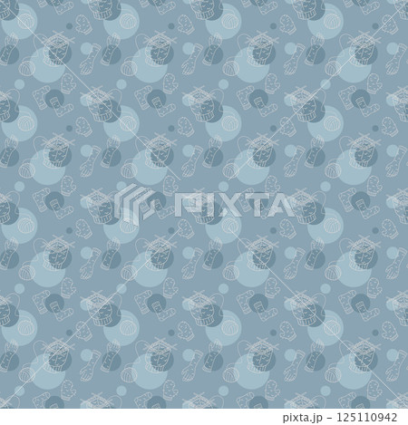 Seamless pattern with circular knitting and clothes color. Illustration for your projects. Seamless pattern with circular knitting and clothes color. Illustration for your projects. 125110942