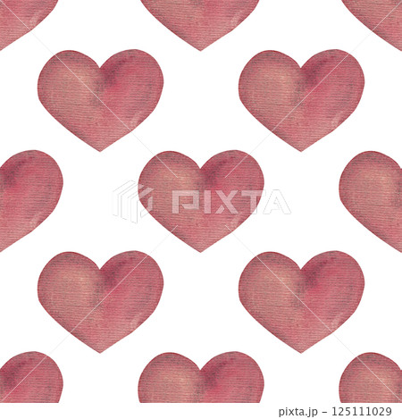 Pink watercolor hearts. Seamless pattern. Valentine's day print. Perfect for tablecloth and bed linen 125111029