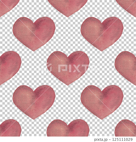 Pink watercolor hearts. Seamless pattern. Valentine's day print. Perfect for tablecloth and bed linen 125111029