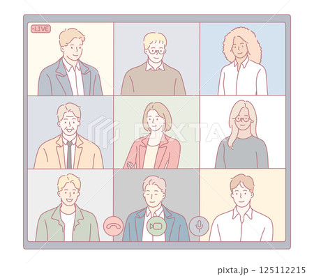 A Virtual Meeting Involving Diverse Professionals Displayed Within a Contemporary Grid Layout A Virtual Meeting Involving Diverse Professionals Displayed Within a Contemporary Grid Layout 125112215