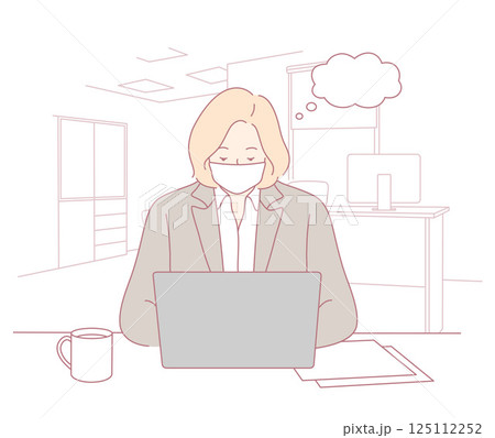 A Professional Working Remotely from Home with a Laptop and a Cup of Coffee in Hand 125112252