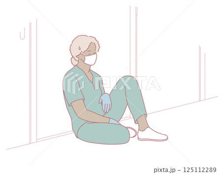 A dedicated healthcare worker reflects during these challenging, stressful times 125112289