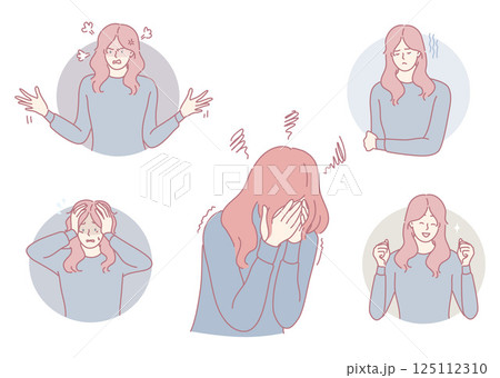 The Emotionally Expressive Depiction of a Woman Illustrated in a Unique Artistic Style 125112310