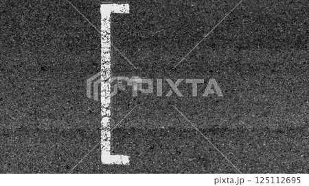 Start or finish line on car race, Start and finish line racing, Grid start race track, Top view textured and background grid start on the asphalt road race track abstract. 125112695