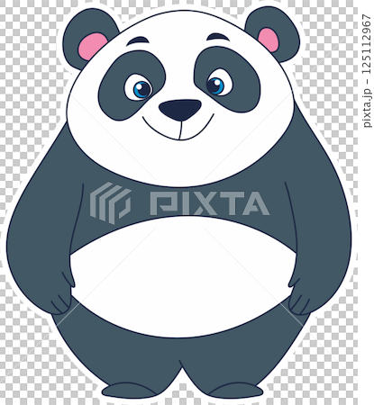 Delightful panda illustration, a charming black and white bear with a sweet smile, perfect for kids' designs and playful themes. Delightful panda illustration, a charming black and white bear with a sweet smile, perfect for kids' designs and playful themes. 125112967